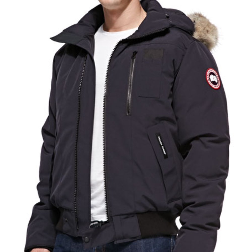 Canada Goose Borden Bomber Parka w/ Fur Hood NAVY